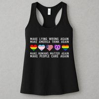 Make Lying Wrong Again Human Rights Sarcastic Statement Womens Tank Top