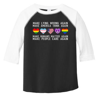 Make Lying Wrong Again Human Rights Sarcastic Statement Toddler Fine Jersey T-Shirt