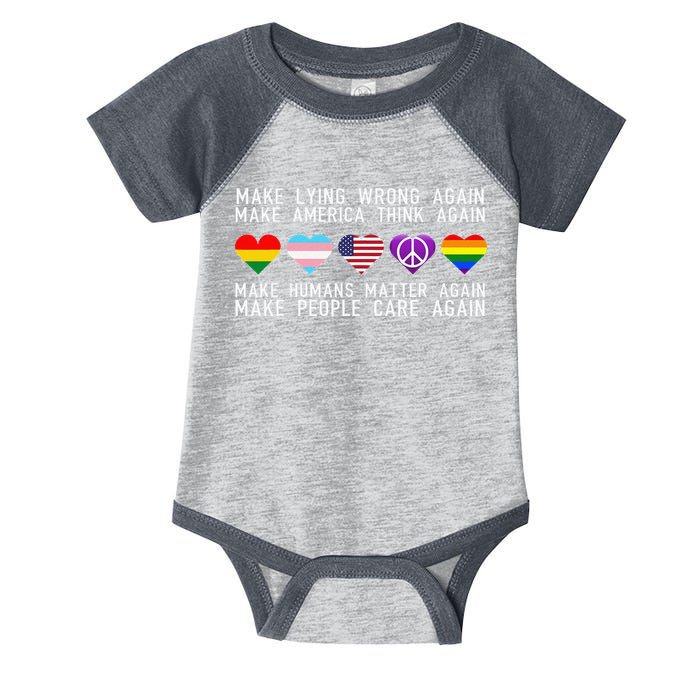 Make Lying Wrong Again Human Rights Sarcastic Statement Infant Baby Jersey Bodysuit