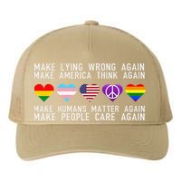 Make Lying Wrong Again Human Rights Sarcastic Statement Yupoong Adult 5-Panel Trucker Hat