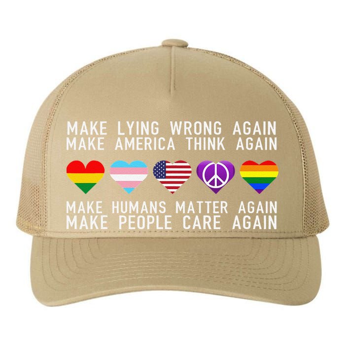 Make Lying Wrong Again Human Rights Sarcastic Statement Yupoong Adult 5-Panel Trucker Hat