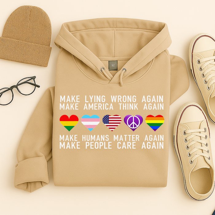 Make Lying Wrong Again Human Rights Sarcastic Statement Hoodie