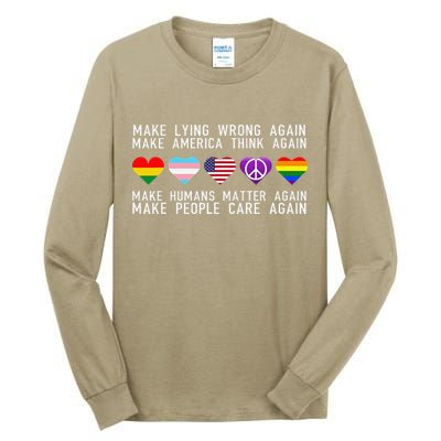 Make Lying Wrong Again Human Rights Sarcastic Statement Tall Long Sleeve T-Shirt
