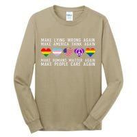 Make Lying Wrong Again Human Rights Sarcastic Statement Tall Long Sleeve T-Shirt