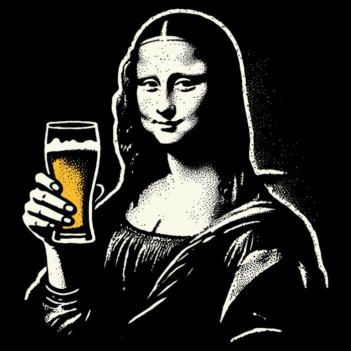 Mona Lisa With Beer Bar Pub Crawl Party Full-Length Apron With Pockets