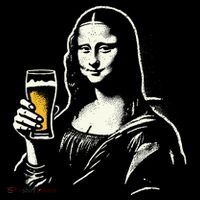 Mona Lisa With Beer Bar Pub Crawl Party Button