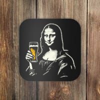 Mona Lisa With Beer Bar Pub Crawl Party Coaster