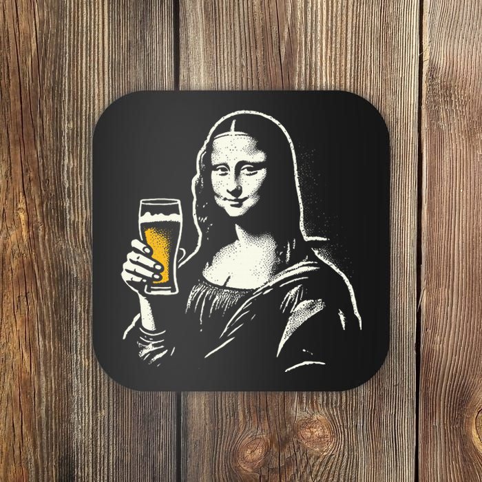 Mona Lisa With Beer Bar Pub Crawl Party Coaster