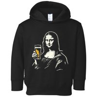 Mona Lisa With Beer Bar Pub Crawl Party Toddler Hoodie