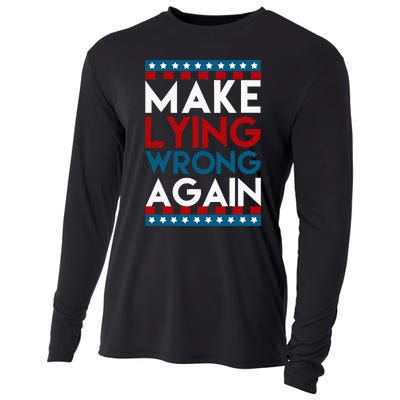 Make Lying Wrong Again Anti Donald Trump Offensive Political Cooling Performance Long Sleeve Crew