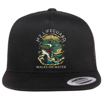 My Lifeguard Walks On Water Christian Faith In Jesus Flatbill Hat