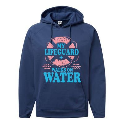 My Lifeguard Walks On Water Christian Jesus Performance Fleece Hoodie