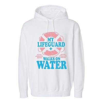 My Lifeguard Walks On Water Christian Jesus Garment-Dyed Fleece Hoodie