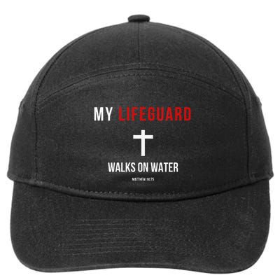 My Lifeguard Walks On Water Jesus Bible Christian 7-Panel Snapback Hat
