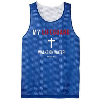 My Lifeguard Walks On Water Jesus Bible Christian Mesh Reversible Basketball Jersey Tank