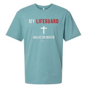 My Lifeguard Walks On Water Jesus Bible Christian Sueded Cloud Jersey T-Shirt