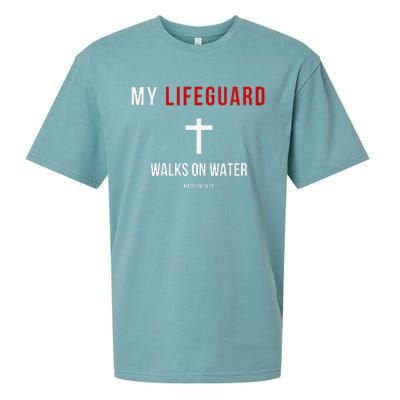 My Lifeguard Walks On Water Jesus Bible Christian Sueded Cloud Jersey T-Shirt