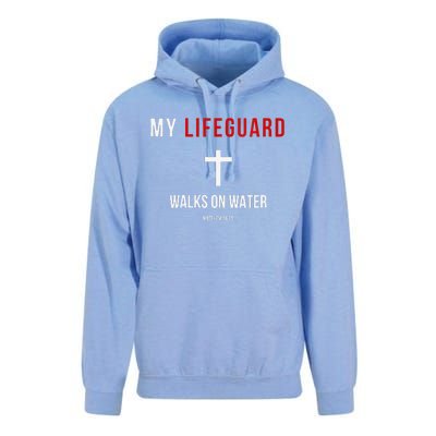 My Lifeguard Walks On Water Jesus Bible Christian Unisex Surf Hoodie