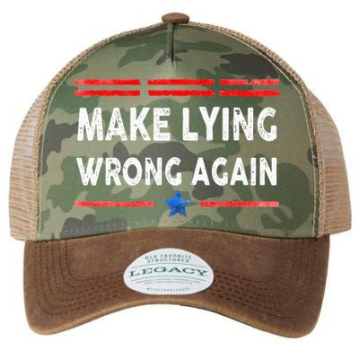 Make Lying Wrong Again Legacy Tie Dye Trucker Hat