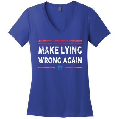 Make Lying Wrong Again Women's V-Neck T-Shirt