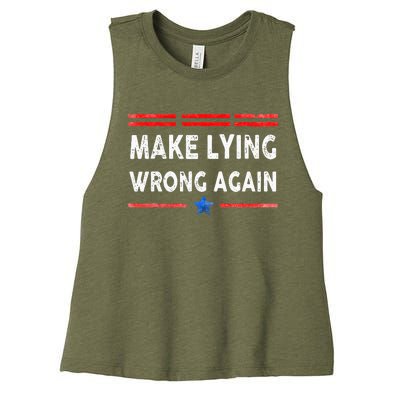 Make Lying Wrong Again Women's Racerback Cropped Tank