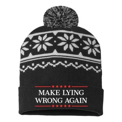 Make Lying Wrong Again Cute Gift USA-Made Snowflake Beanie