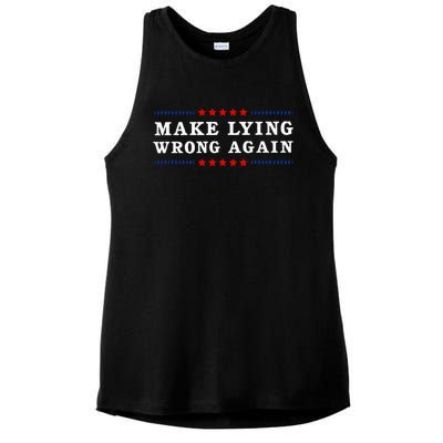 Make Lying Wrong Again Anti Trump Ladies PosiCharge Tri-Blend Wicking Tank