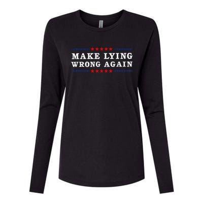 Make Lying Wrong Again Anti Trump Womens Cotton Relaxed Long Sleeve T-Shirt