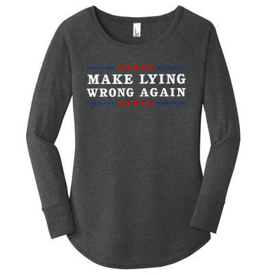 Make Lying Wrong Again Anti Trump Women's Perfect Tri Tunic Long Sleeve Shirt