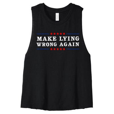 Make Lying Wrong Again Anti Trump Women's Racerback Cropped Tank