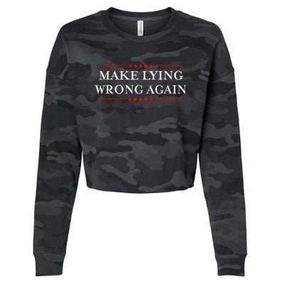 Make Lying Wrong Again Gift Resist Racism Antitrump Cropped Pullover Crew