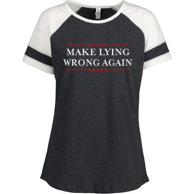 Make Lying Wrong Again Gift Resist Racism Antitrump Enza Ladies Jersey Colorblock Tee