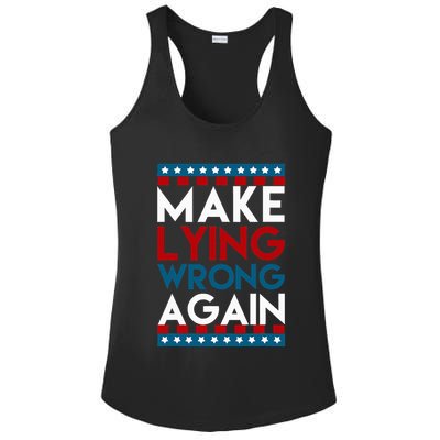 Make Lying Wrong Again Anti Donald Trump Offensive Political Ladies PosiCharge Competitor Racerback Tank