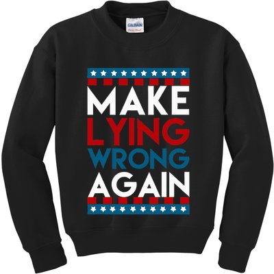 Make Lying Wrong Again Anti Donald Trump Offensive Political Kids Sweatshirt
