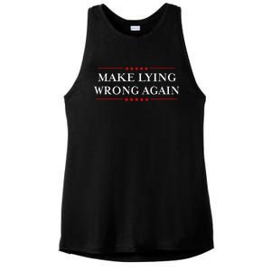 Make Lying Wrong Again Gift Resist Racism Anti Trump Ladies PosiCharge Tri-Blend Wicking Tank