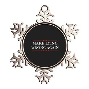 Make Lying Wrong Again Gift Resist Racism Anti Trump Metallic Star Ornament