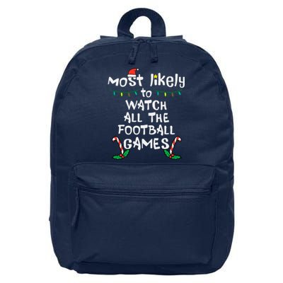 Most Likely Watch Football Christmas Xmas Family Matching 16 in Basic Backpack