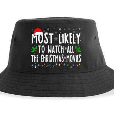 Most Likely Watch All The Christmas Movies Matching Xmas Sustainable Bucket Hat