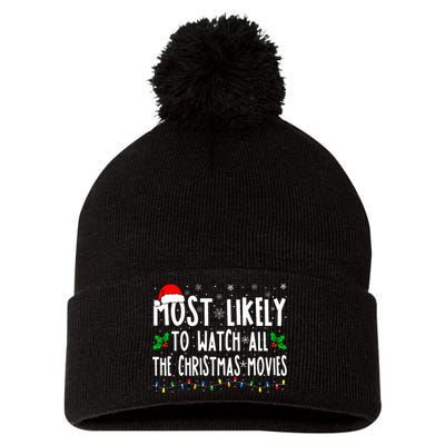 Most Likely Watch All The Christmas Movies Matching Xmas Pom Pom 12in Knit Beanie