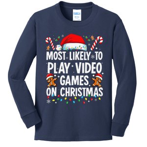 Most Likely Xmas Gaming Party Video Game Kids Long Sleeve Shirt