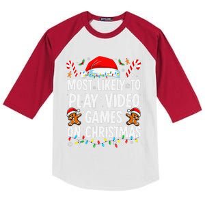 Most Likely Xmas Gaming Party Video Game Kids Colorblock Raglan Jersey