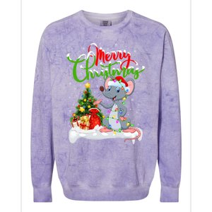 Mouse Lover Xmas Decorations Santa Mouse Christmas Gift Colorblast Crewneck Sweatshirt