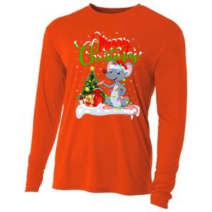 Mouse Lover Xmas Decorations Santa Mouse Christmas Gift Cooling Performance Long Sleeve Crew