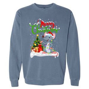 Mouse Lover Xmas Decorations Santa Mouse Christmas Gift Garment-Dyed Sweatshirt