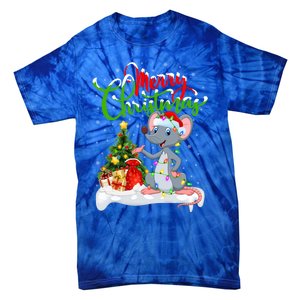 Mouse Lover Xmas Decorations Santa Mouse Christmas Gift Tie-Dye T-Shirt