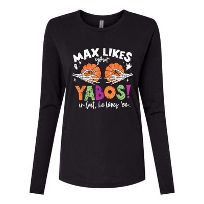 Max Likes Your Yabos In Fact Funny Pumpkin Halloween Scary Womens Cotton Relaxed Long Sleeve T-Shirt