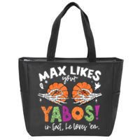 Max Likes Your Yabos In Fact Funny Pumpkin Halloween Scary Zip Tote Bag