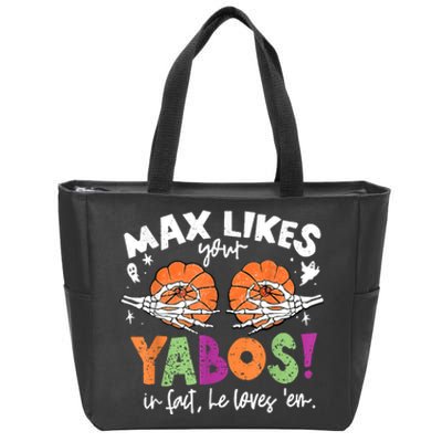 Max Likes Your Yabos In Fact Funny Pumpkin Halloween Scary Zip Tote Bag