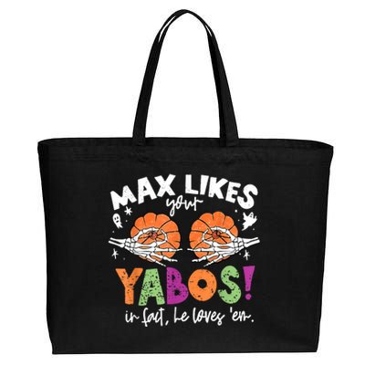 Max Likes Your Yabos In Fact Funny Pumpkin Halloween Scary Cotton Canvas Jumbo Tote