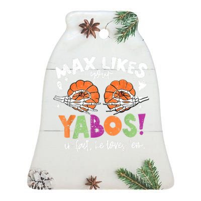 Max Likes Your Yabos In Fact Funny Pumpkin Halloween Scary Ceramic Bell Ornament